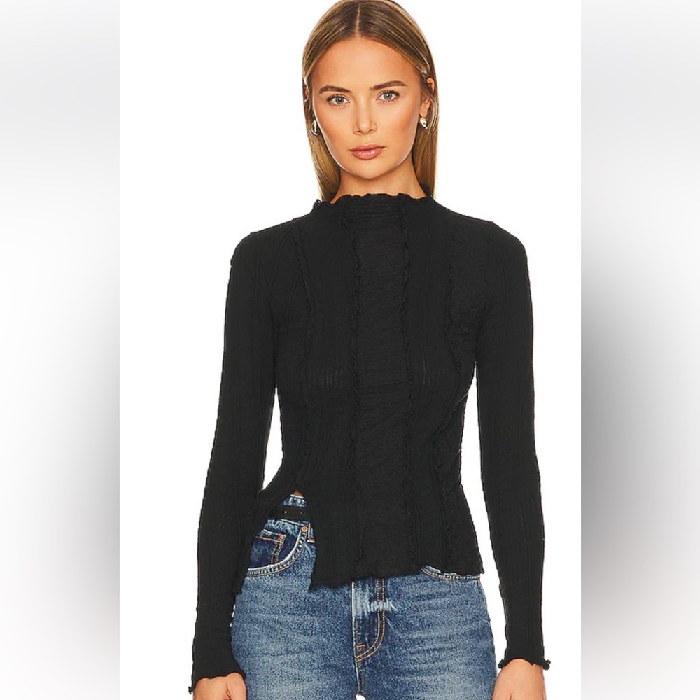 NWT FREE PEOPLE X REVOLVE LULA TOP IN WASHED BLACK S